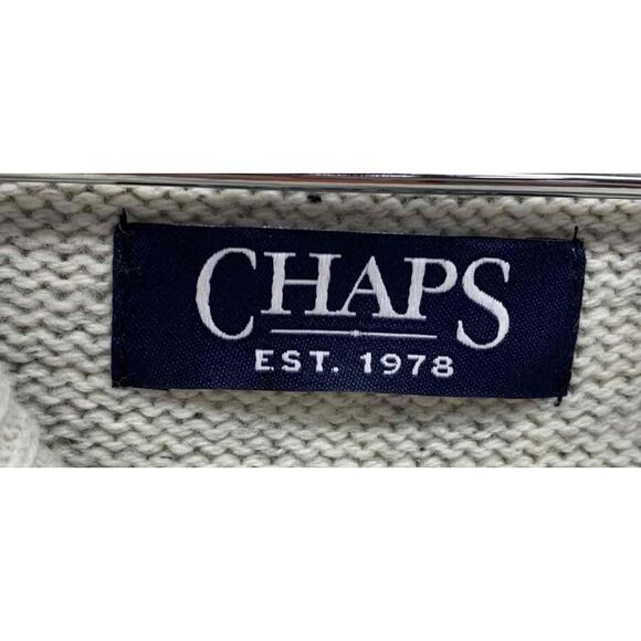 Vintage Chaps 60% Cotton Shawl Collar Sweater L Made in Hong Kong - Picture 2 of 5